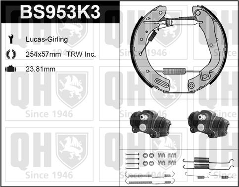 Quinton Hazell BS953K3 - Комплект гальм, барабанний механізм avtolavka.club