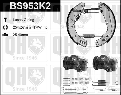 Quinton Hazell BS953K2 - Комплект гальм, барабанний механізм avtolavka.club