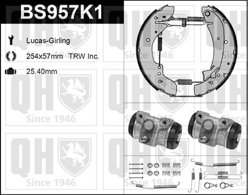 Quinton Hazell BS957K1 - Комплект гальм, барабанний механізм avtolavka.club