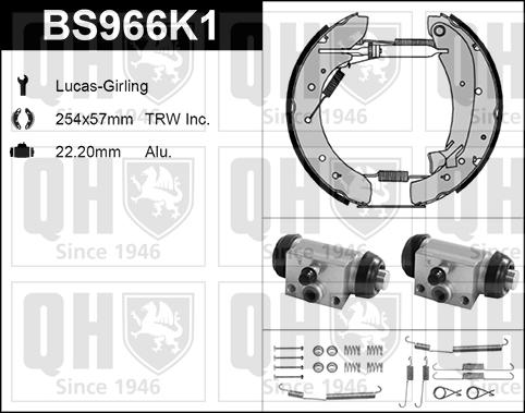 Quinton Hazell BS966K1 - Комплект гальм, барабанний механізм avtolavka.club