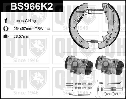 Quinton Hazell BS966K2 - Комплект гальм, барабанний механізм avtolavka.club