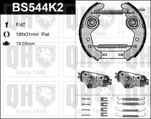 Quinton Hazell BS544K2 - Комплект гальм, барабанний механізм avtolavka.club