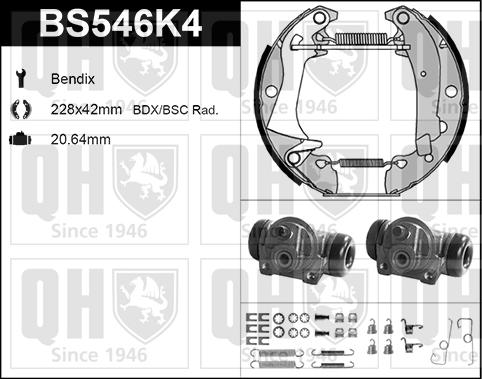 Quinton Hazell BS546K4 - Комплект гальм, барабанний механізм avtolavka.club