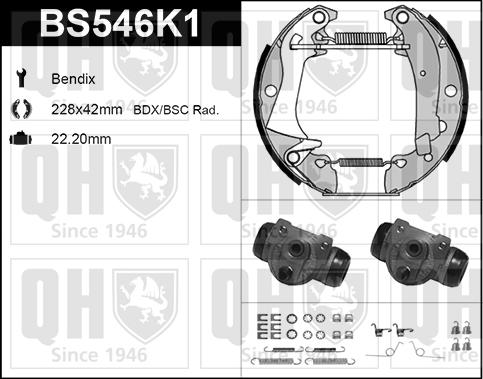 Quinton Hazell BS546K1 - Комплект гальм, барабанний механізм avtolavka.club