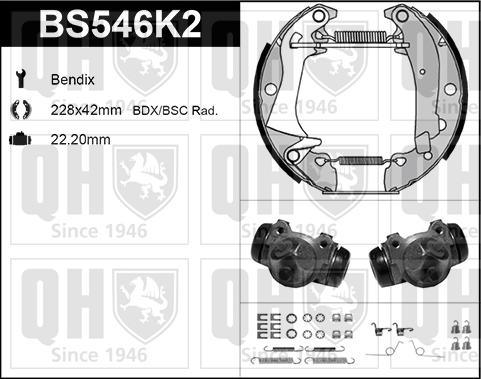 Quinton Hazell BS546K2 - Комплект гальм, барабанний механізм avtolavka.club