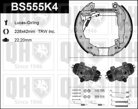 Quinton Hazell BS555K4 - Комплект гальм, барабанний механізм avtolavka.club