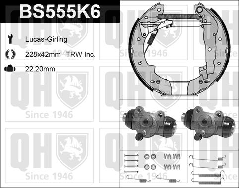 Quinton Hazell BS555K6 - Комплект гальм, барабанний механізм avtolavka.club