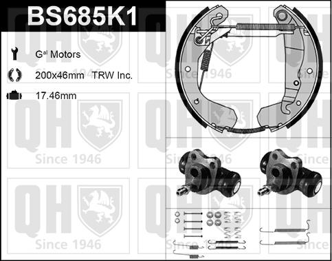 Quinton Hazell BS685K1 - Комплект гальм, барабанний механізм avtolavka.club