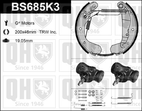 Quinton Hazell BS685K3 - Комплект гальм, барабанний механізм avtolavka.club