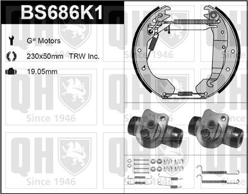 Quinton Hazell BS686K1 - Комплект гальм, барабанний механізм avtolavka.club