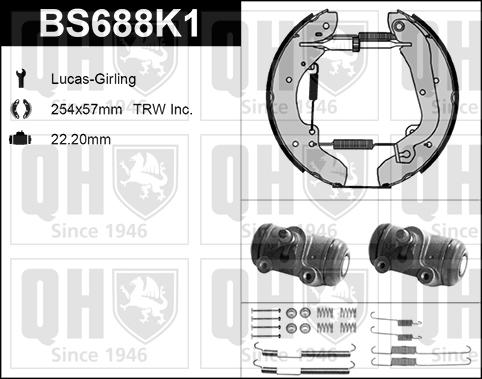 Quinton Hazell BS688K1 - Комплект гальм, барабанний механізм avtolavka.club