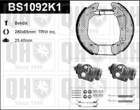 Quinton Hazell BS1092K1 - Комплект гальм, барабанний механізм avtolavka.club