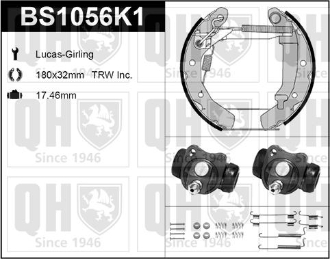 Quinton Hazell BS1056K1 - Комплект гальм, барабанний механізм avtolavka.club