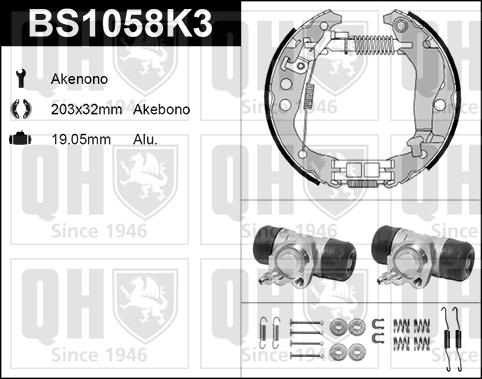 Quinton Hazell BS1058K3 - Комплект гальм, барабанний механізм avtolavka.club