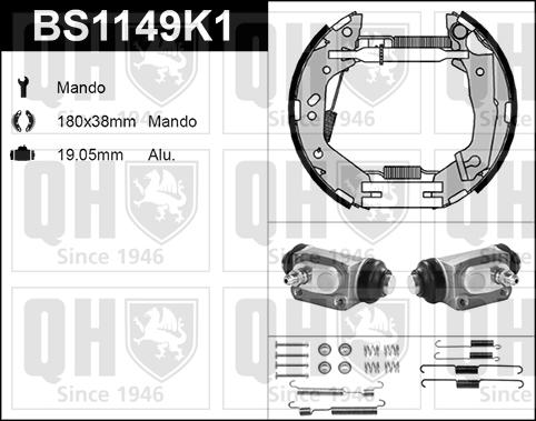 Quinton Hazell BS1149K1 - Комплект гальм, барабанний механізм avtolavka.club