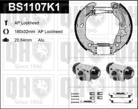 Quinton Hazell BS1107K1 - Комплект гальм, барабанний механізм avtolavka.club