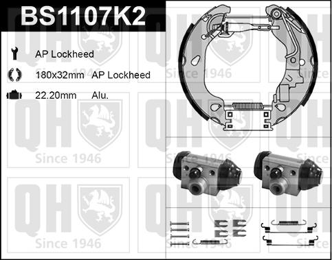 Quinton Hazell BS1107K2 - Комплект гальм, барабанний механізм avtolavka.club