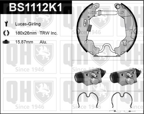 Quinton Hazell BS1112K1 - Комплект гальм, барабанний механізм avtolavka.club