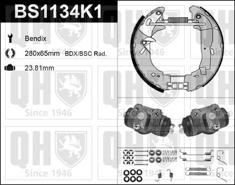 Quinton Hazell BS1134K1 - Комплект гальм, барабанний механізм avtolavka.club