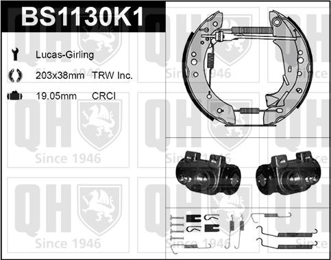 Quinton Hazell BS1130K1 - Комплект гальм, барабанний механізм avtolavka.club