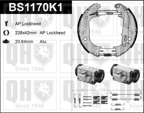 Quinton Hazell BS1170K1 - Комплект гальм, барабанний механізм avtolavka.club