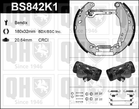 Quinton Hazell BS842K1 - Комплект гальм, барабанний механізм avtolavka.club