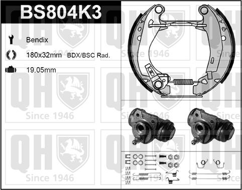 Quinton Hazell BS804K3 - Комплект гальм, барабанний механізм avtolavka.club