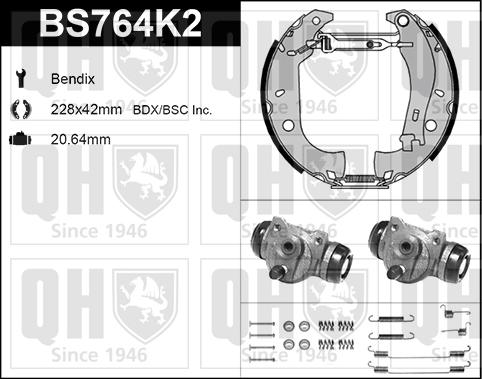 Quinton Hazell BS764K2 - Комплект гальм, барабанний механізм avtolavka.club