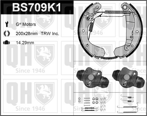 Quinton Hazell BS709K1 - Комплект гальм, барабанний механізм avtolavka.club