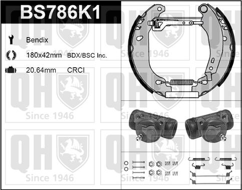 Quinton Hazell BS786K1 - Комплект гальм, барабанний механізм avtolavka.club