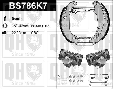 Quinton Hazell BS786K7 - Комплект гальм, барабанний механізм avtolavka.club