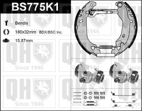 Quinton Hazell BS775K1 - Комплект гальм, барабанний механізм avtolavka.club