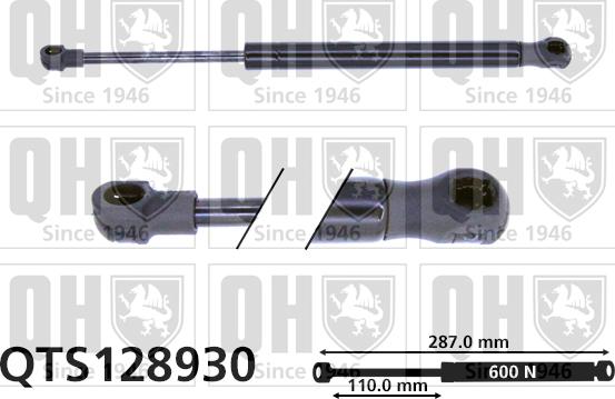 Quinton Hazell QTS128930 - Газова пружина, кришка багажник avtolavka.club