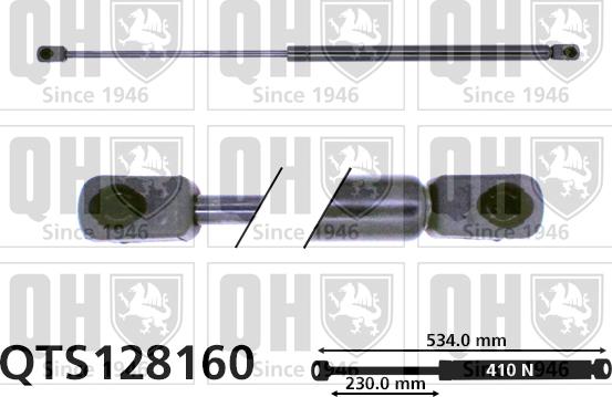 Quinton Hazell QTS128160 - Газова пружина, кришка багажник avtolavka.club