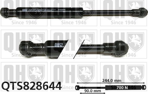 Quinton Hazell QTS828644 - Газова пружина, капот avtolavka.club