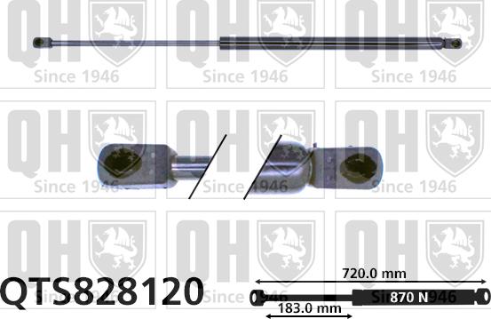 Quinton Hazell QTS828120 - Газова пружина, кришка багажник avtolavka.club