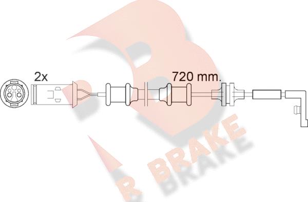 R Brake 610444RB - Сигналізатор, знос гальмівних колодок avtolavka.club