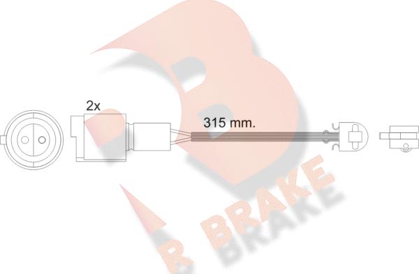 R Brake 610440RB - Сигналізатор, знос гальмівних колодок avtolavka.club