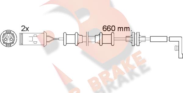 R Brake 610447RB - Сигналізатор, знос гальмівних колодок avtolavka.club