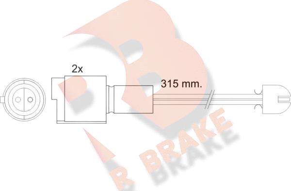 R Brake 610455RB - Сигналізатор, знос гальмівних колодок avtolavka.club