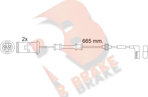 R Brake 610451RB - Сигналізатор, знос гальмівних колодок avtolavka.club