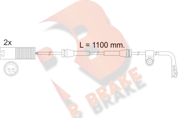 R Brake 610457RB - Сигналізатор, знос гальмівних колодок avtolavka.club