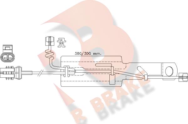 R Brake 610433RB - Сигналізатор, знос гальмівних колодок avtolavka.club