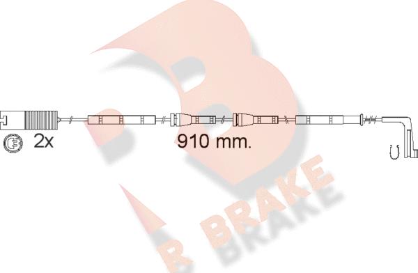 R Brake 610540RB - Сигналізатор, знос гальмівних колодок avtolavka.club