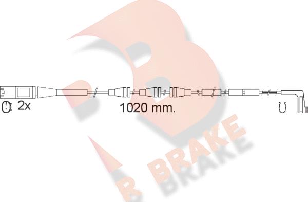 R Brake 610555RB - Сигналізатор, знос гальмівних колодок avtolavka.club