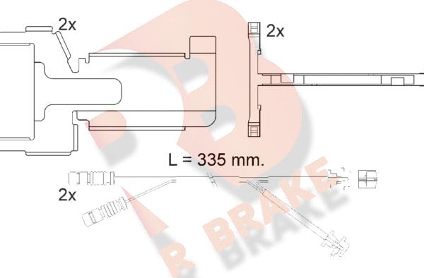 R Brake 610528RB - Сигналізатор, знос гальмівних колодок avtolavka.club