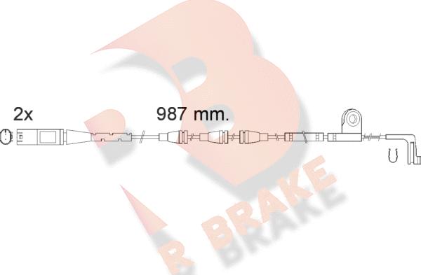 R Brake 610571RB - Сигналізатор, знос гальмівних колодок avtolavka.club