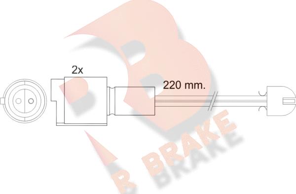 R Brake 610394RB - Сигналізатор, знос гальмівних колодок avtolavka.club