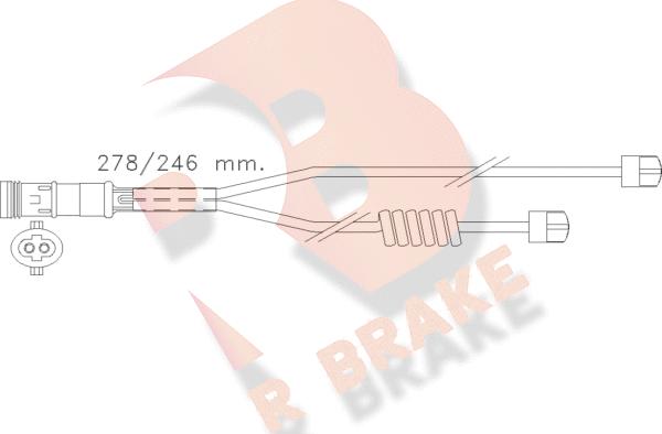 R Brake 610302RB - Сигналізатор, знос гальмівних колодок avtolavka.club