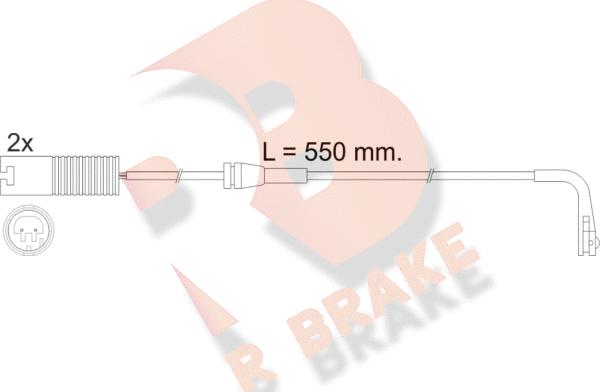 R Brake 610388RB - Сигналізатор, знос гальмівних колодок avtolavka.club